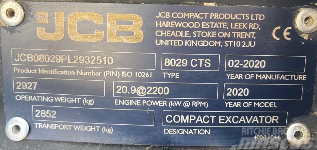 JCB 8029 CTS Minigrävare < 7t