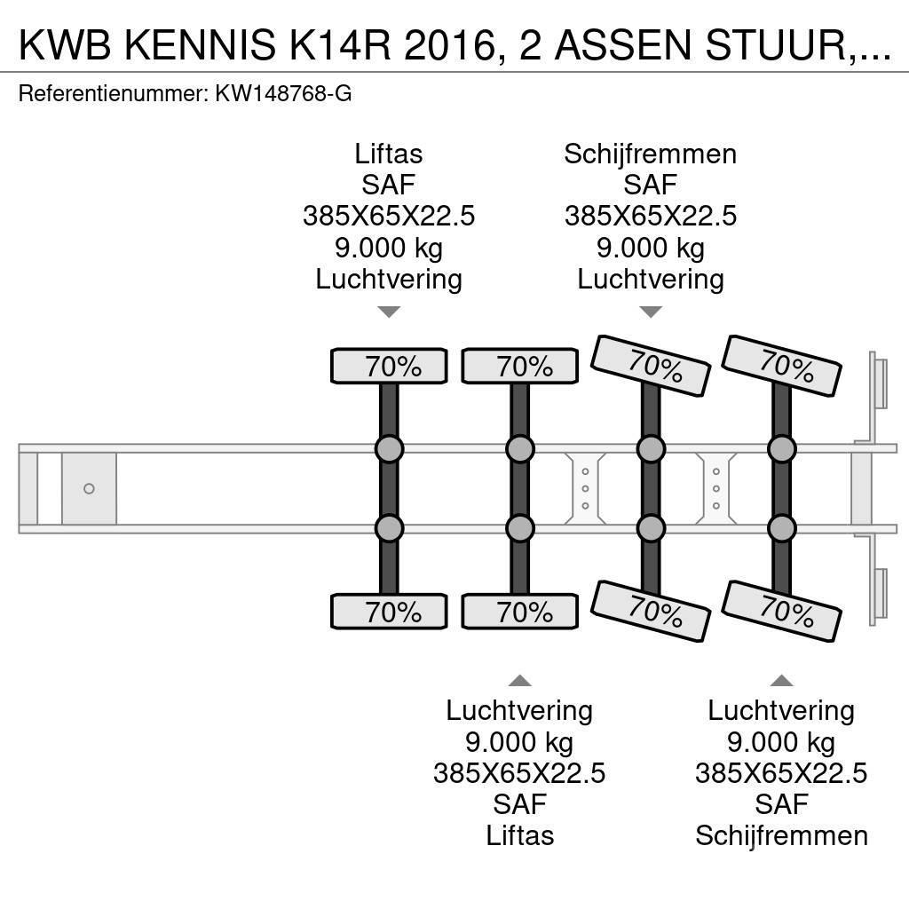  Kwb KENNIS K14R 2016, 2 ASSEN STUUR, 2 LIFT, SAF D Flaktrailer