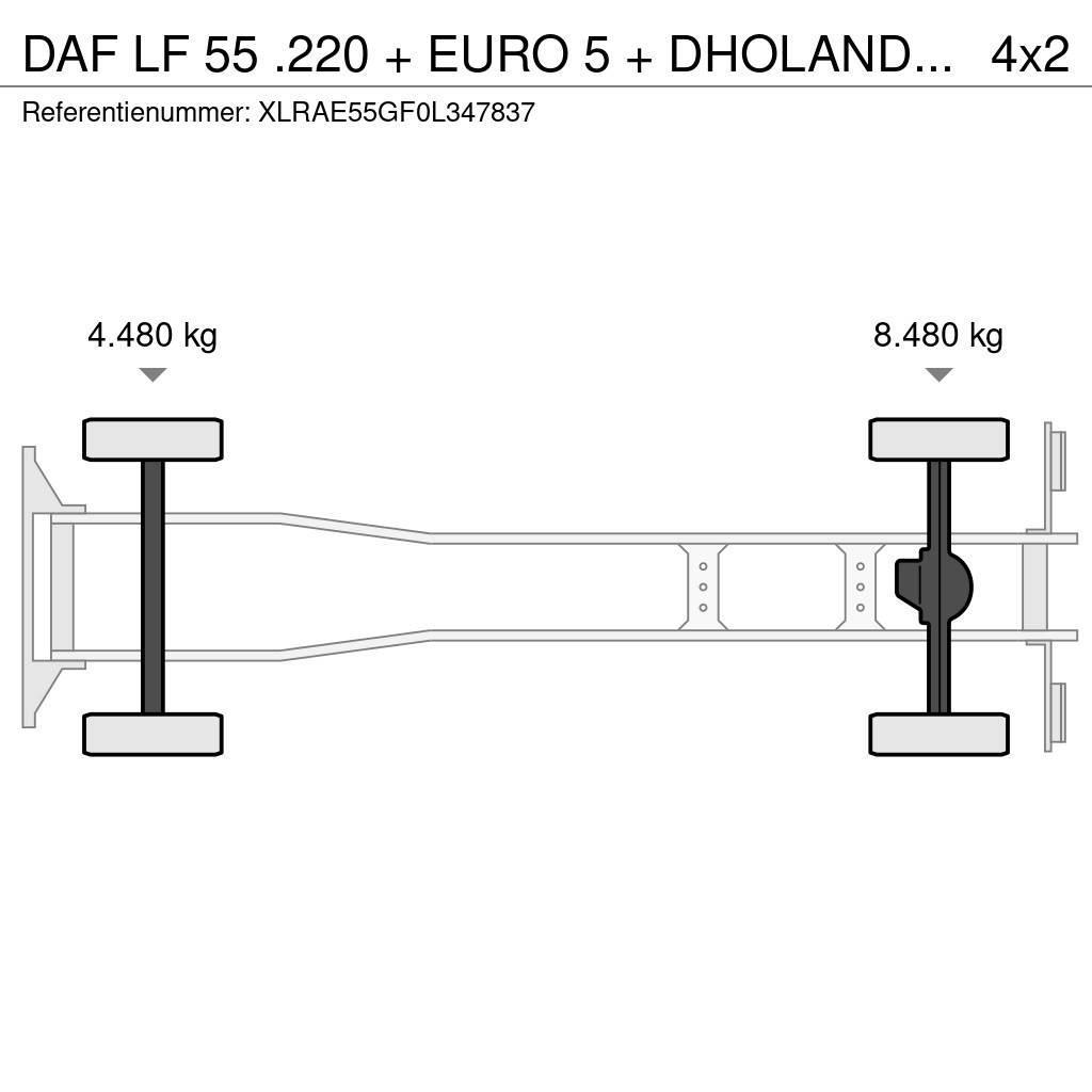 DAF LF 55 .220 + EURO 5 + DHOLANDIA LIFT 12T Chassier