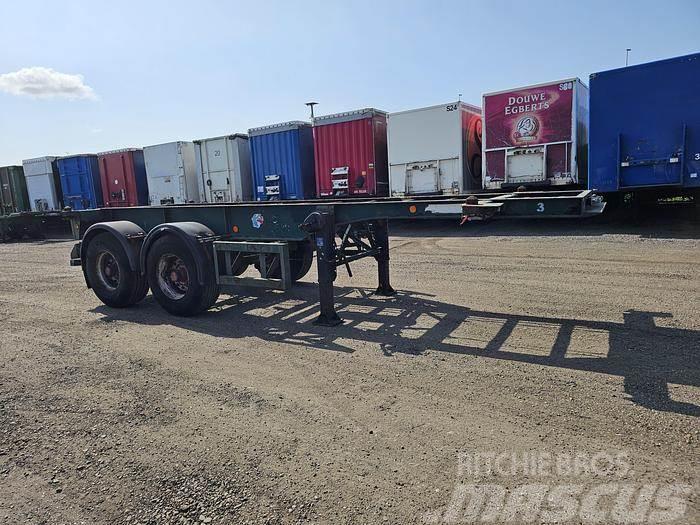  Flandria 2 AXLE 20 FT CHASSIS STEEL SUSPENSION ROR Containertrailer
