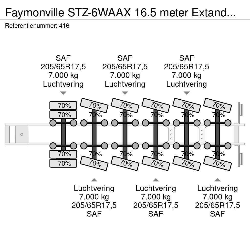 Faymonville STZ-6WAAX 16.5 meter Extandable Powersteering Germ Låg lastande semi trailer