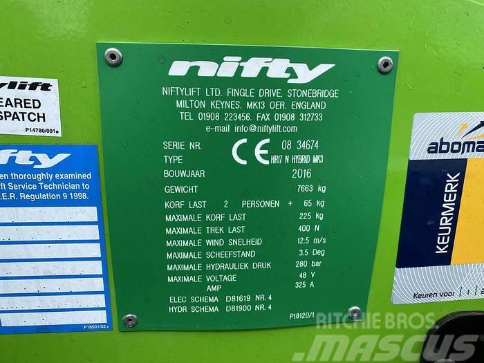 Niftylift HR17N Hybrid, hoogwerker, 17 meter Övriga personliftar