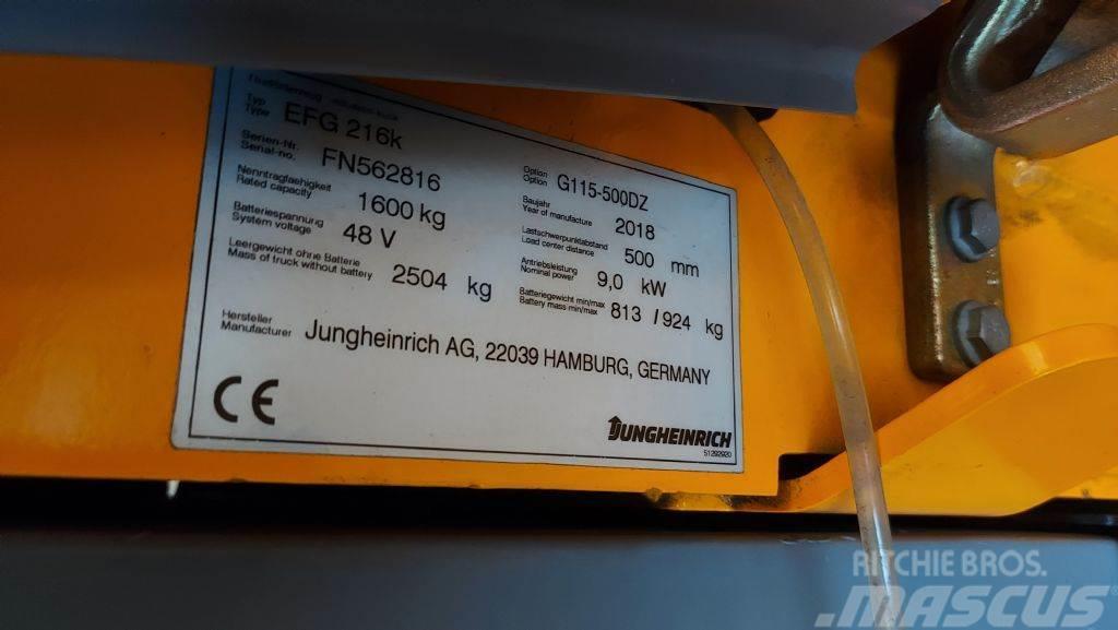 Jungheinrich EFG 216 K // SS // ZV // Duplex // HH 5000mm Elmotviktstruckar
