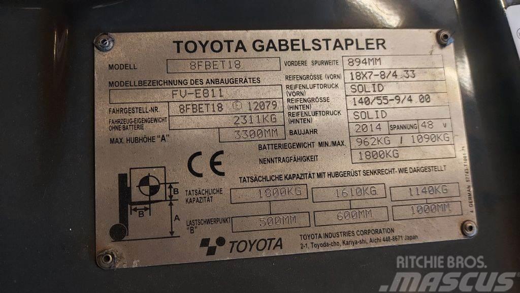 Toyota 8FBET18 // Duplex // SS // 4100 Std. Elmotviktstruckar
