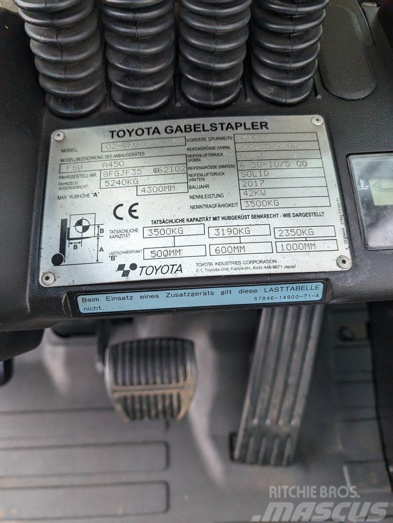 Toyota 8FGJF35 // Triplex // containerfähig Gasolmotviktstruckar