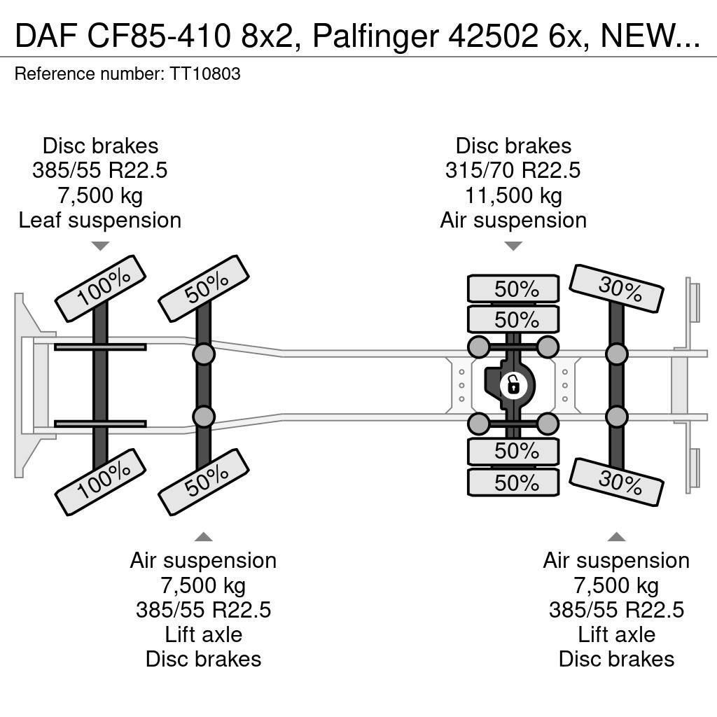 DAF CF85-410 8x2, Palfinger 42502 6x, NEW Engine Allterrängkranar