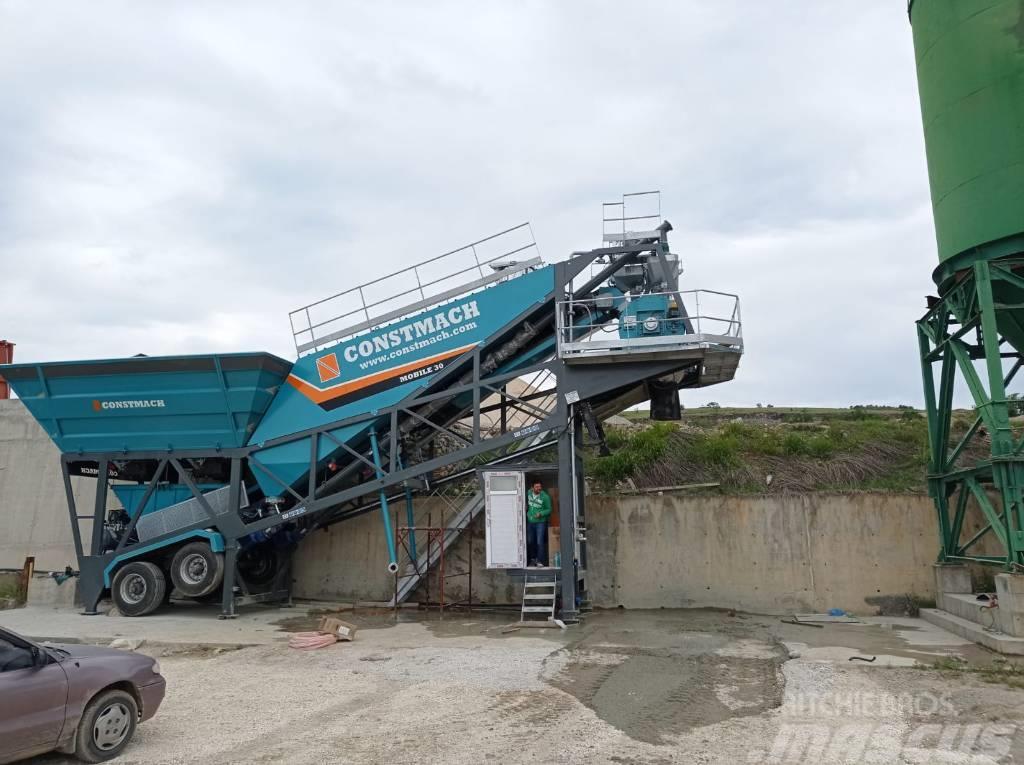 Constmach Mobile Concrete Batching Plant 30 M3/H Cementtillverknings fabriker