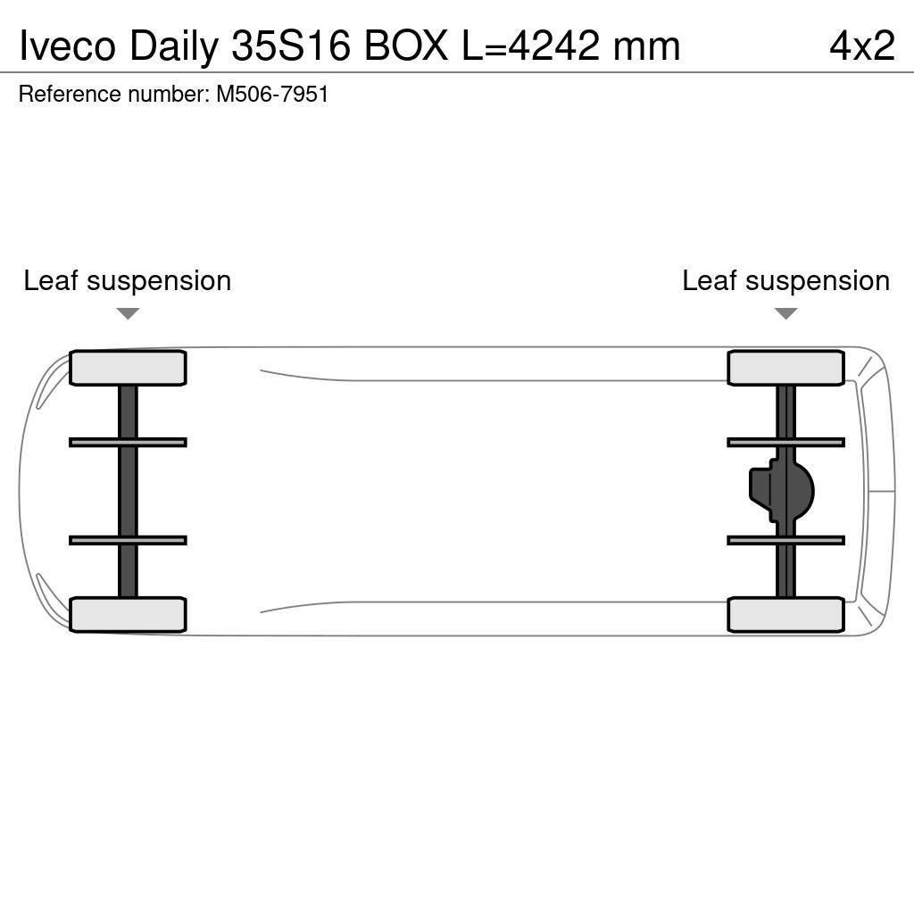Iveco Daily 35S16 BOX L=4242 mm Övriga bilar