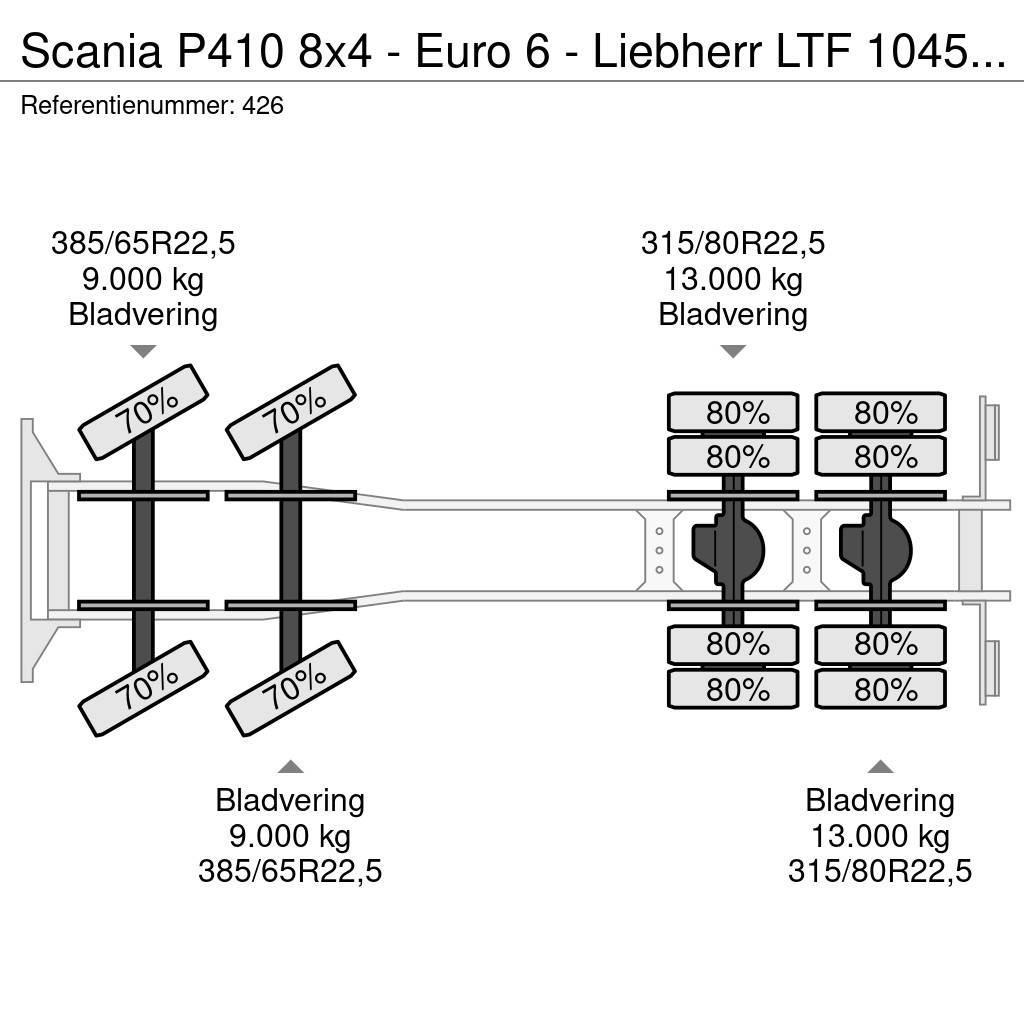 Scania P410 8x4 - Euro 6 - Liebherr LTF 1045-4.1 - Radio Allterrängkranar