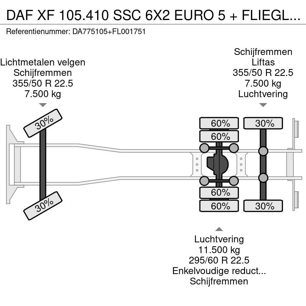 DAF XF 105.410 SSC 6X2 EURO 5 + FLIEGL 2 AXLE Skåpbilar Kyl/Frys/Värme