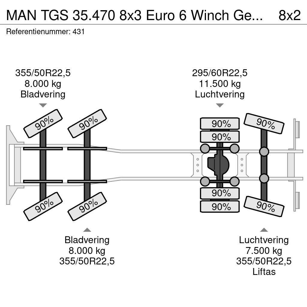 MAN TGS 35.470 8x3 Euro 6 Winch German Truck! Biltransportbilar