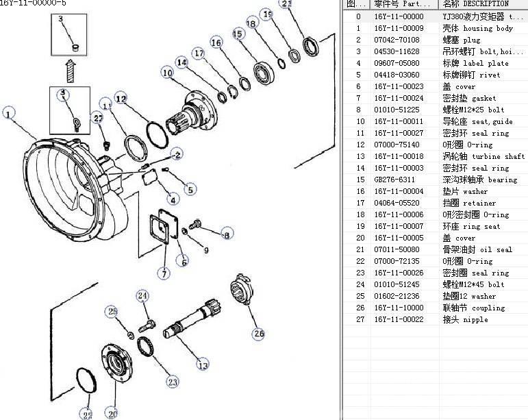 Shantui SD16 torque converter assy YJ380 16y-11-00000 Växellåda