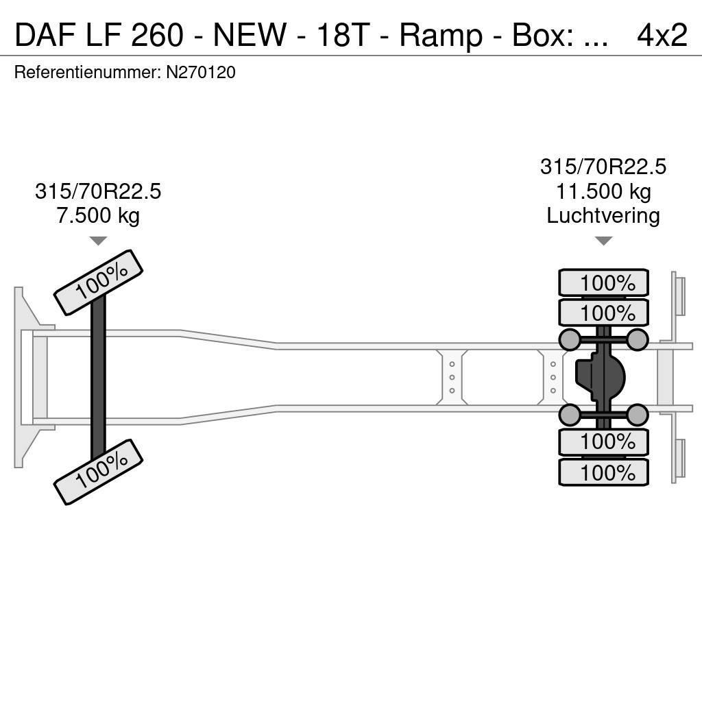 DAF LF 260 - NEW - 18T - Ramp - Box: 7.50 - 2.50 - Too Biltransportbilar