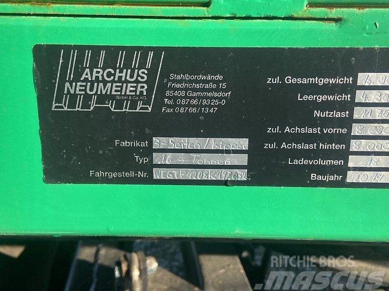  Archus Neumeier 3 Seiten Kipper Anhänger 16 t. Tippbilar