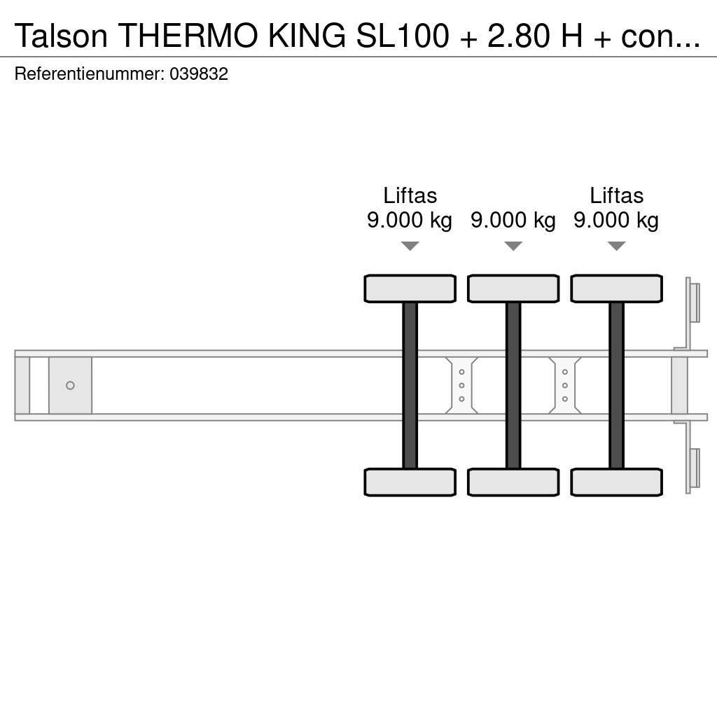 Talson THERMO KING SL100 + 2.80 H + confection + 3 axles Skåptrailer Kyl/Frys/Värme
