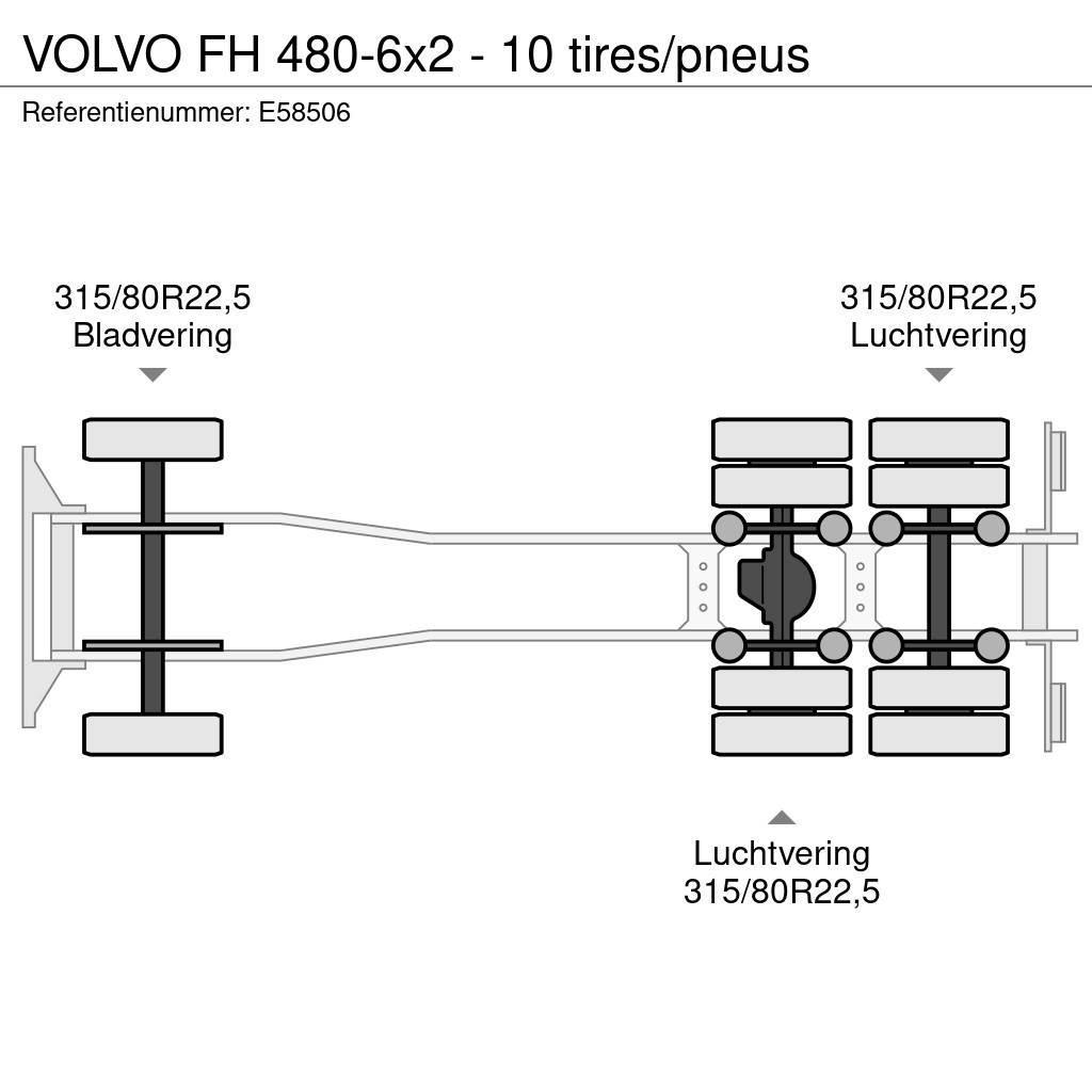 Volvo FH 480-6x2 - 10 tires/pneus Växelflak-/Containerbilar