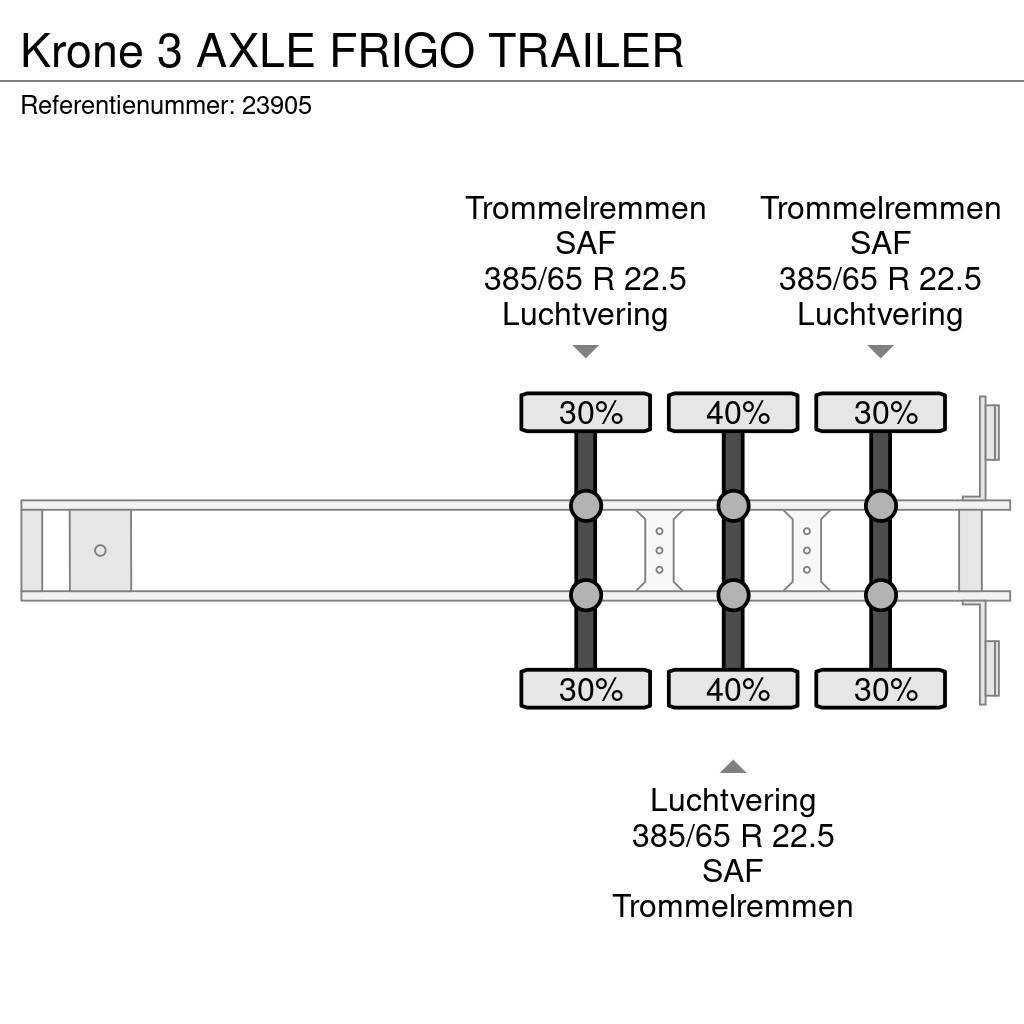 Krone 3 AXLE FRIGO TRAILER Skåptrailer Kyl/Frys/Värme
