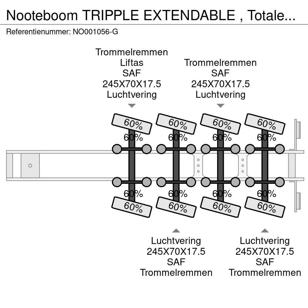 Nooteboom TRIPPLE EXTENDABLE , Totale 47,95 M 4 AXEL STEERIN Låg lastande semi trailer