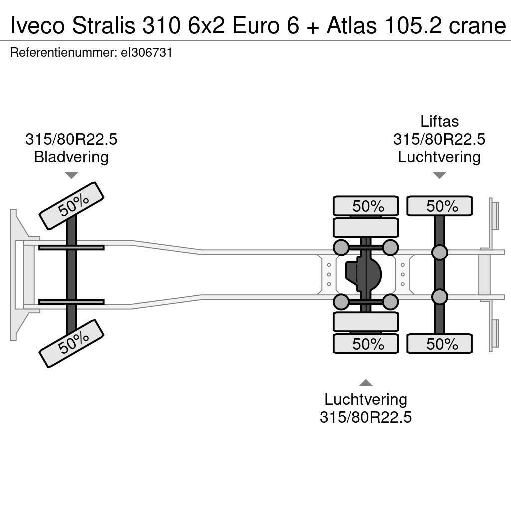 Iveco Stralis 310 6x2 Euro 6 + Atlas 105.2 crane Flakbilar
