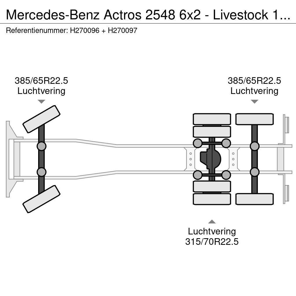 Mercedes-Benz Actros 2548 6x2 - Livestock 1 deck - Truck + Trail Djurtransporter