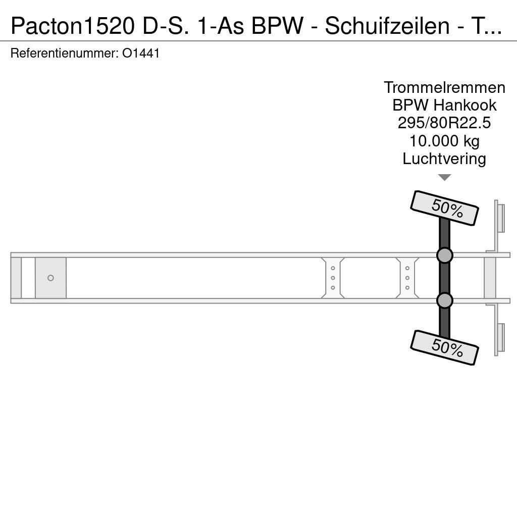 Pacton 1520 D-S. 1-As BPW - Schuifzeilen - Trommelremmen Kapelltrailer