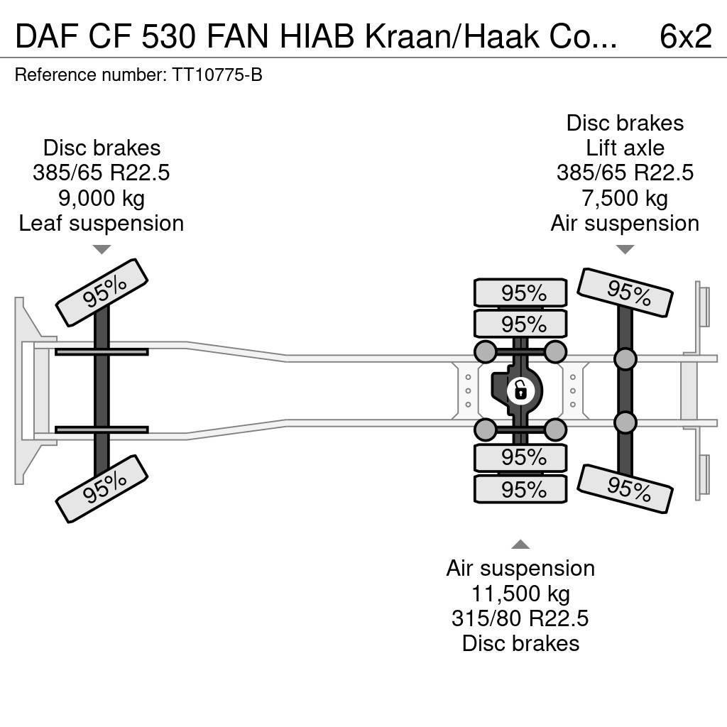 DAF CF 530 FAN HIAB Kraan/Haak Combikeuring 12-2030 Allterrängkranar