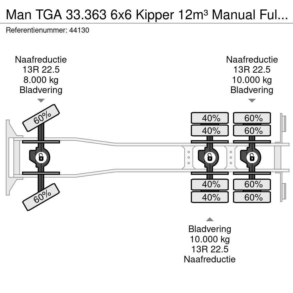 MAN TGA 33.363 6x6 Kipper 12m³ Manual Full steel Tippbilar