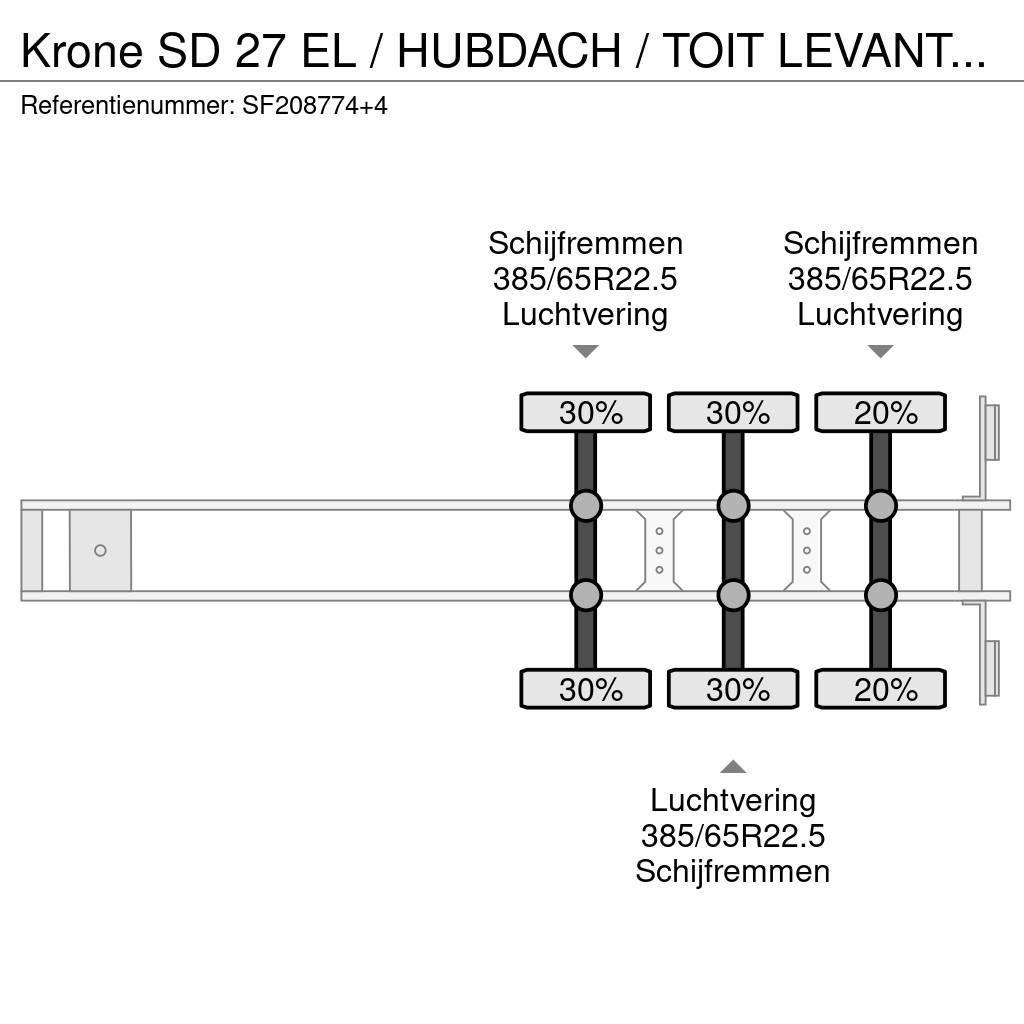 Krone SD 27 EL / HUBDACH / TOIT LEVANT / HEFDAK / COIL / Kapelltrailer