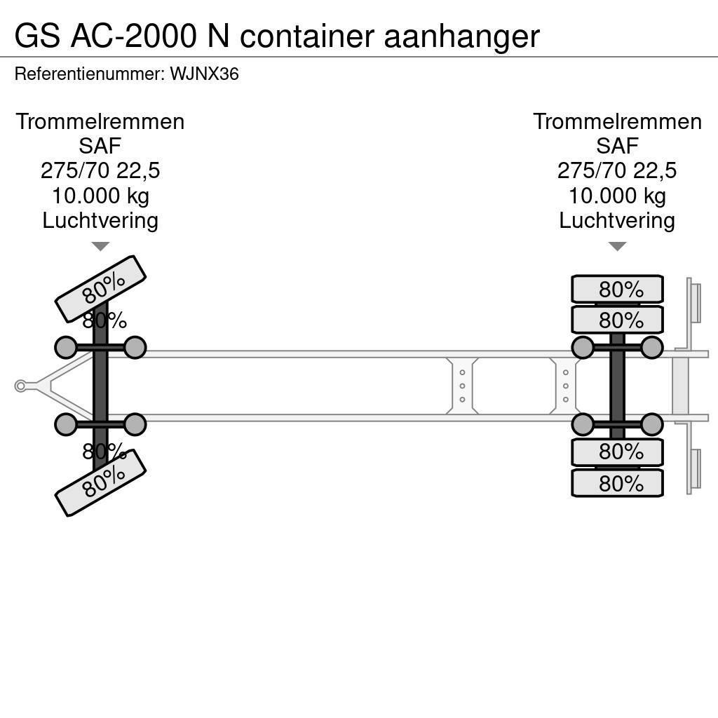 GS AC-2000 N container aanhanger Växelflak-/Containersläp