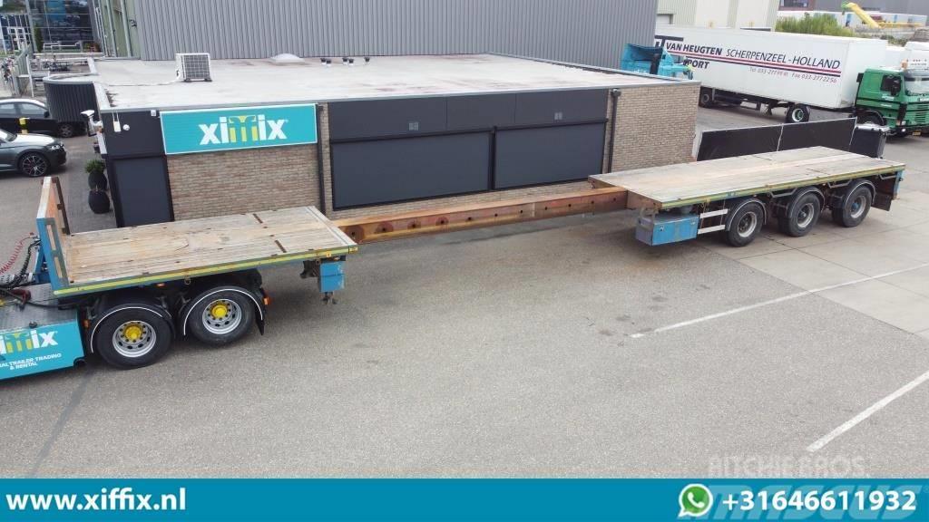 Floor 3-axle flat extendable trailer, 2x hydr. steering Flaktrailer