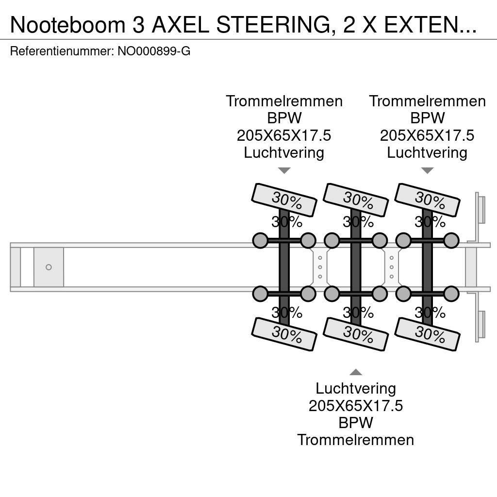Nooteboom 3 AXEL STEERING, 2 X EXTENDABLE, LENGTH 10.9 M + 8 Låg lastande semi trailer