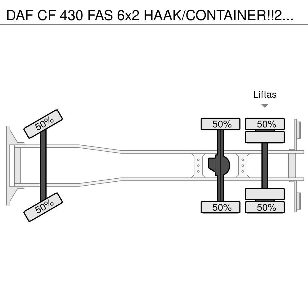 DAF CF 430 FAS 6x2 HAAK/CONTAINER!!2019!!82dkm!! Lastväxlare/Krokbilar