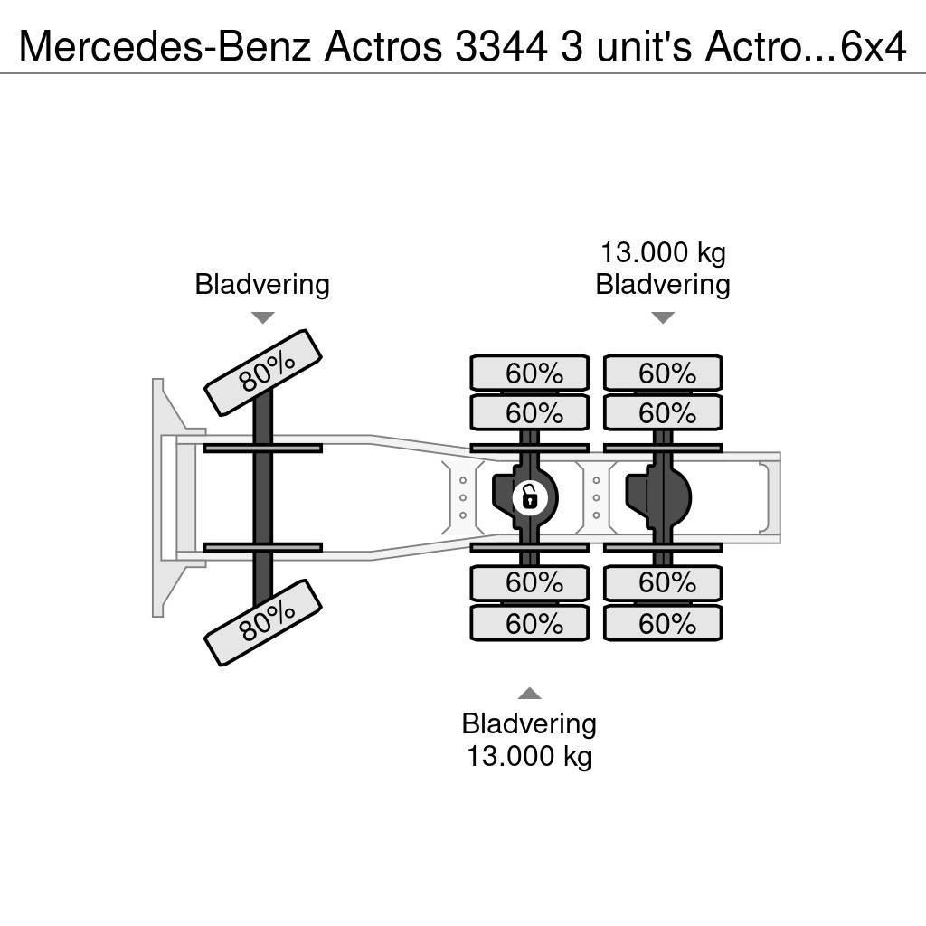 Mercedes-Benz Actros 3344 3 unit's Actros 3344 6x4 Kippydraulik Dragbilar
