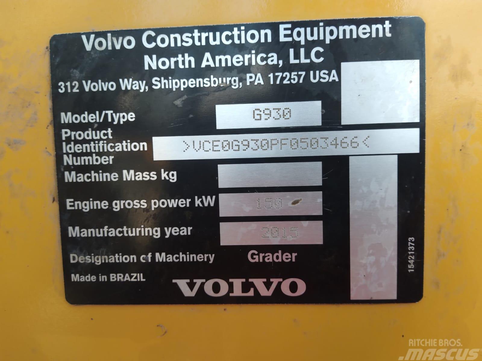 Volvo G 930 Väghyvlar
