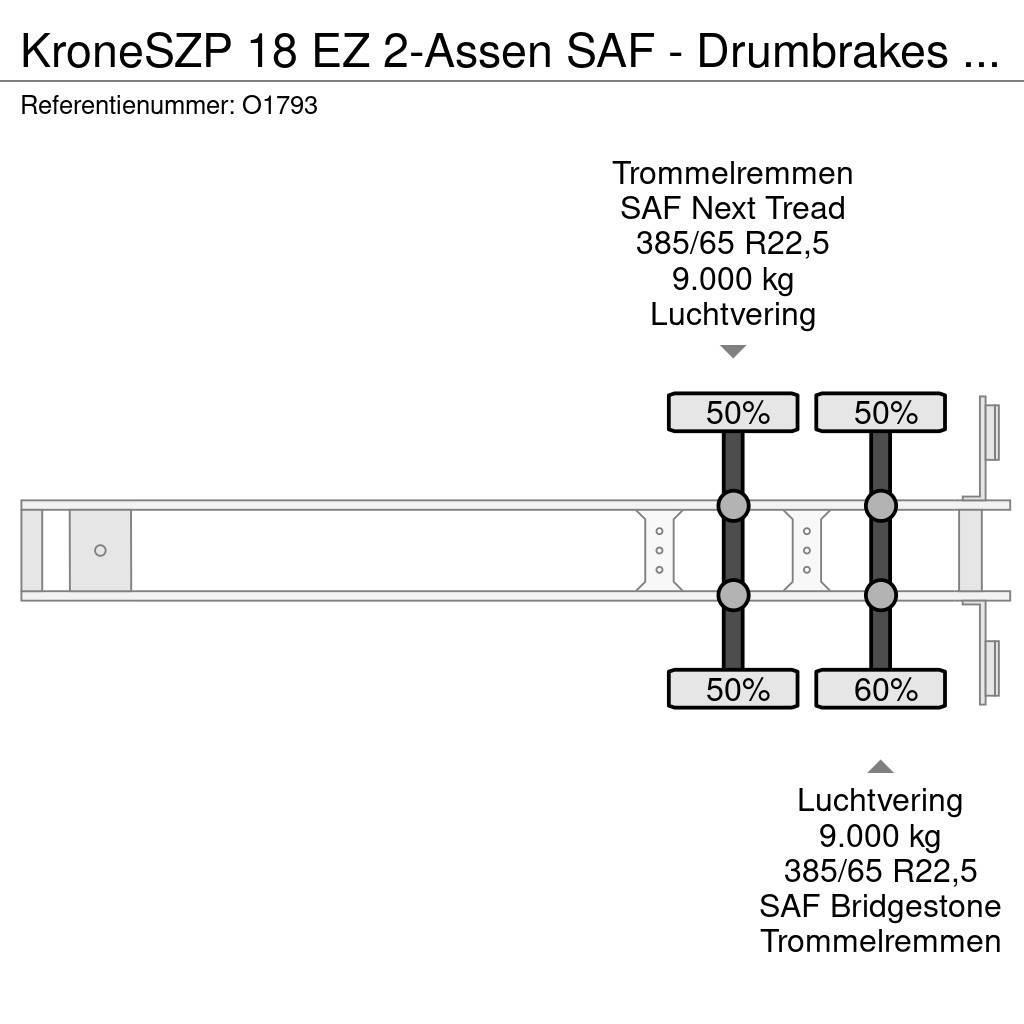 Krone SZP 18 EZ 2-Assen SAF - Drumbrakes - 20FT connecti Containertrailer