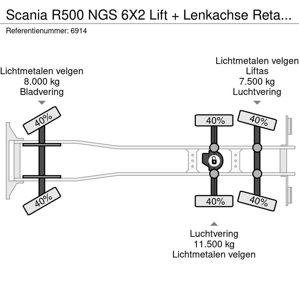 Scania R500 NGS 6X2 Lift + Lenkachse Retarder Alcoa, Top Chassier