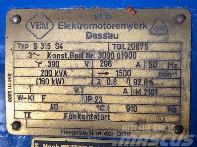  200 kVA VEM Type S315 S4 TGL20675 Generator Övriga generatorer