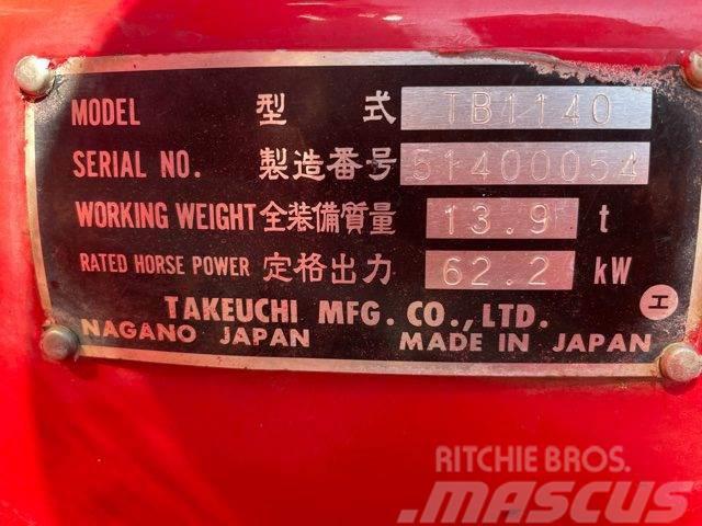 Takeuchi TB1140 Gravemaskine til ophug. Bandgrävare