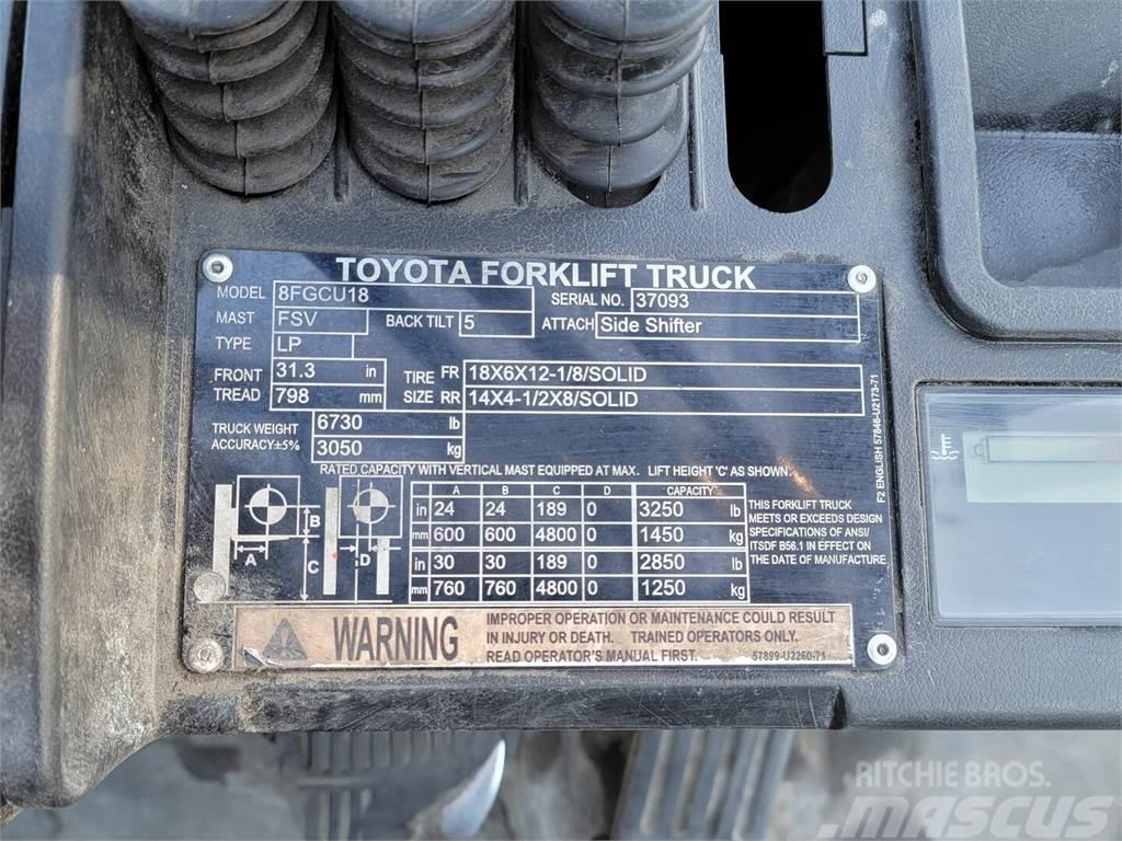 Toyota 8FGCU18 Gasolmotviktstruckar