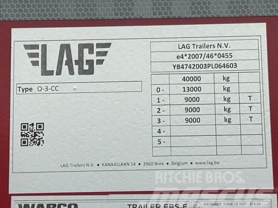 LAG O-3-CC, 20-FUß-ISO-TANKCONTAINER-CHASSIS, 2 LIFTAC Övriga Trailers