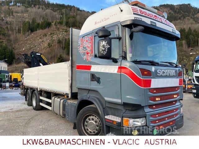Scania R410 mit Kran Palfinger PK20002EH Flakbilar