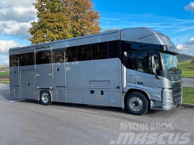 Volvo FM 380, 5 Pferde,Wohnung m Pop Out Djurtransporter