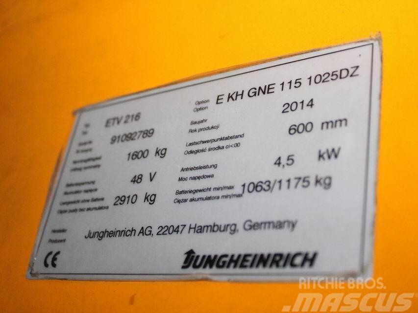 Jungheinrich ETV 216 E KH GNE 115 1025DZ Skjutstativtruck