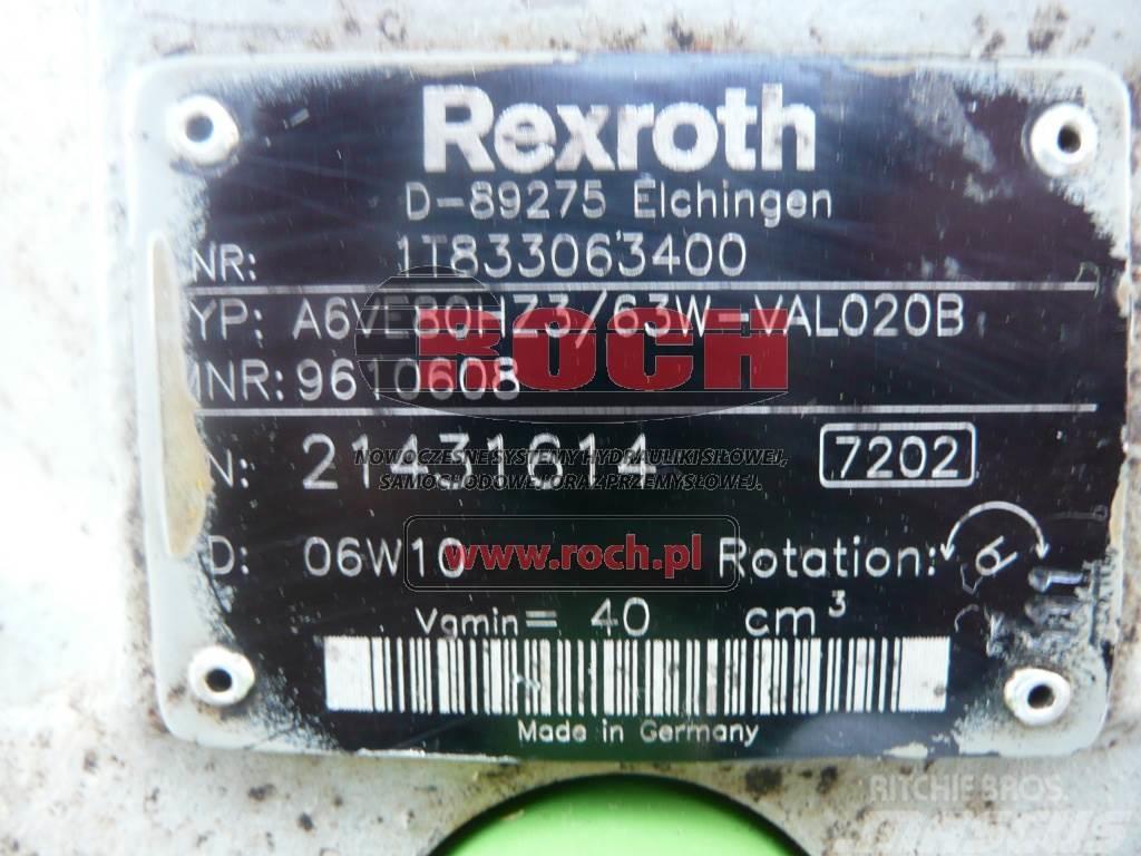 Rexroth A6VE80HZ3/63W-VAL020B 9610608 1T833063400 Motorer