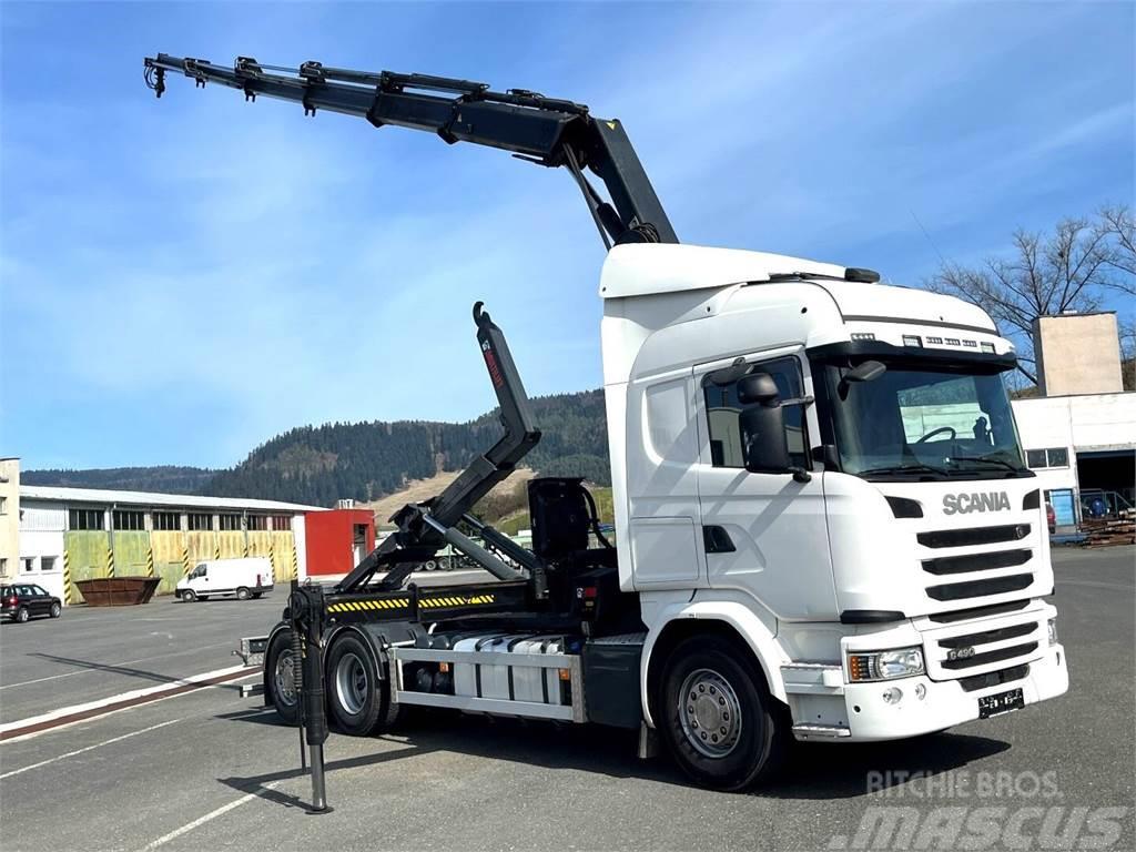 Scania G490, 10/2015, 6x2, Crane hook lift, Hiab 244 - 5  Lastväxlare/Krokbilar